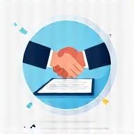 Illustration of a handshake over a table representing consultation