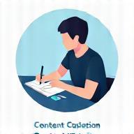 Illustration of a person writing and creating digital content