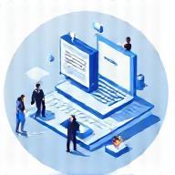 Illustration of content being distributed digitally
