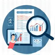 Illustration of data charts and analysis tools
