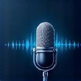 Illustration of a microphone and sound waves representing podcast production